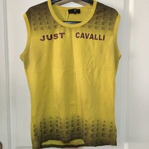 Just Cavalli Bold Yellow Graphic Tank